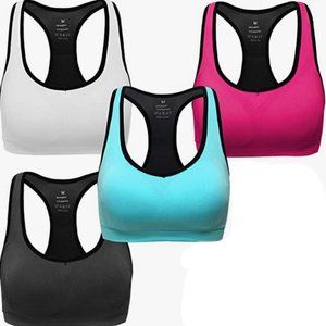 MIRITY Women Racerback Sports Bras - High Impact Workout Gym Activewear Bra 2X